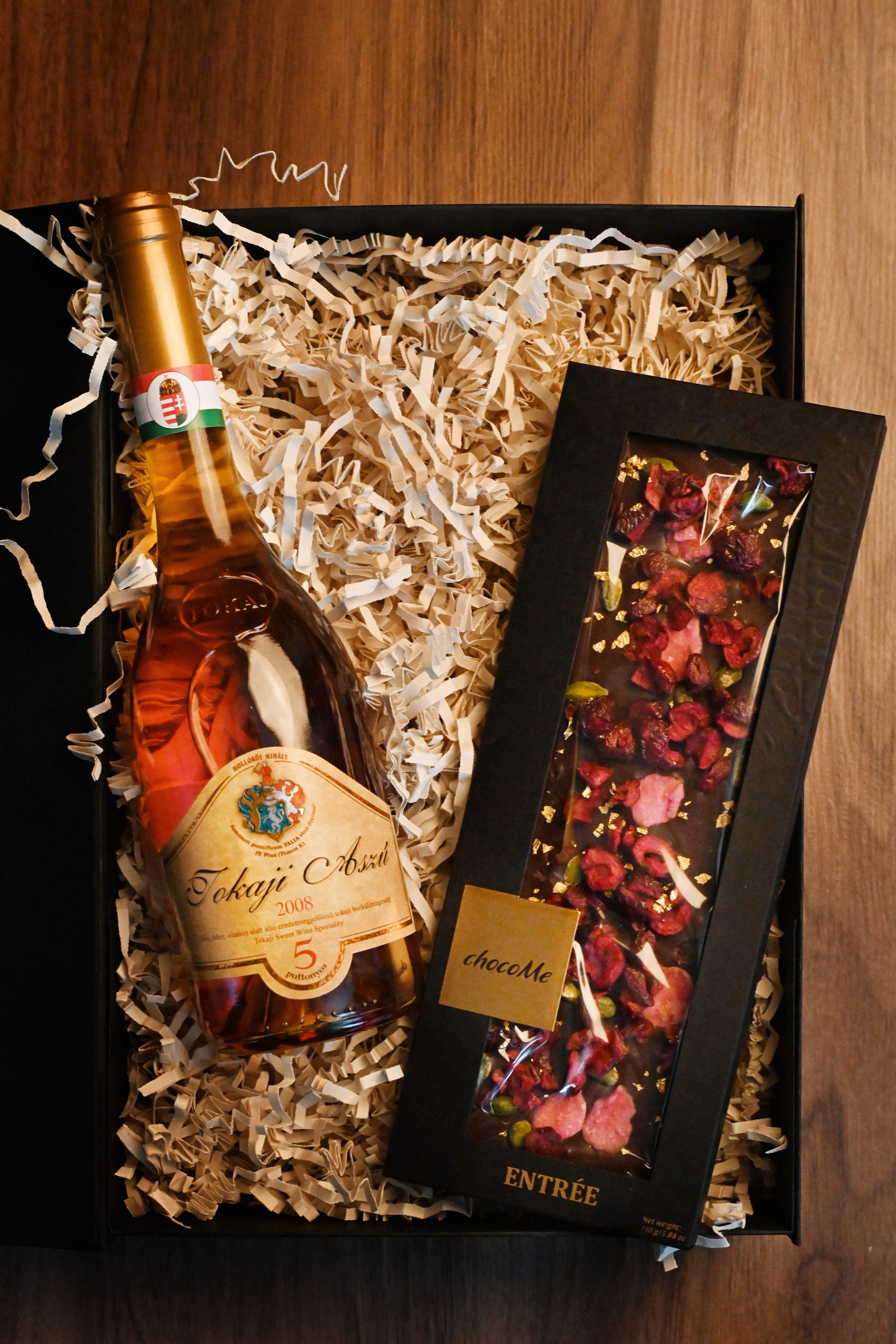 Tokaji Aszú 2008 és Prémium Csokoládé Ajándékcsomag